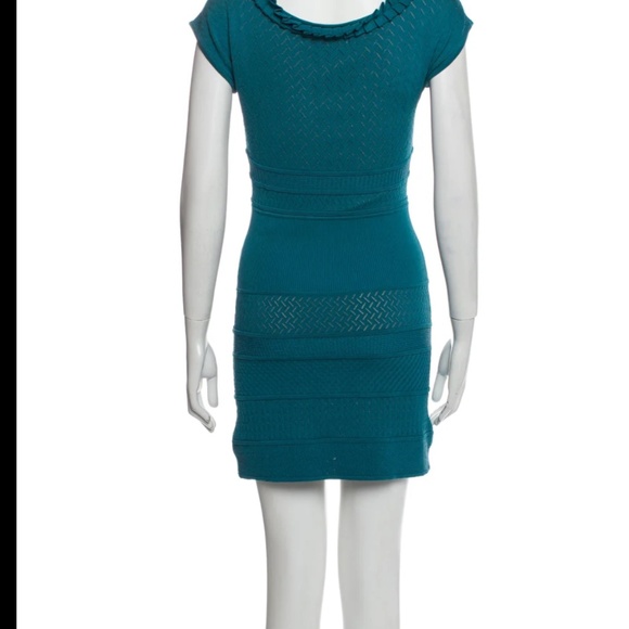 CATHERINE MALANDRINO Teal Knit Mini Dress - Picture 6 of 7